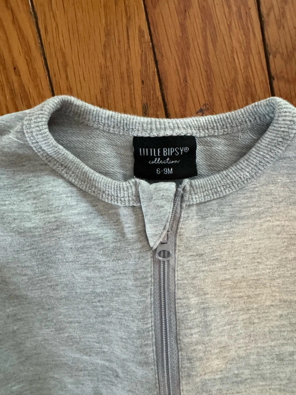 Little Bipsy Heather Grey Zip Front Pajama